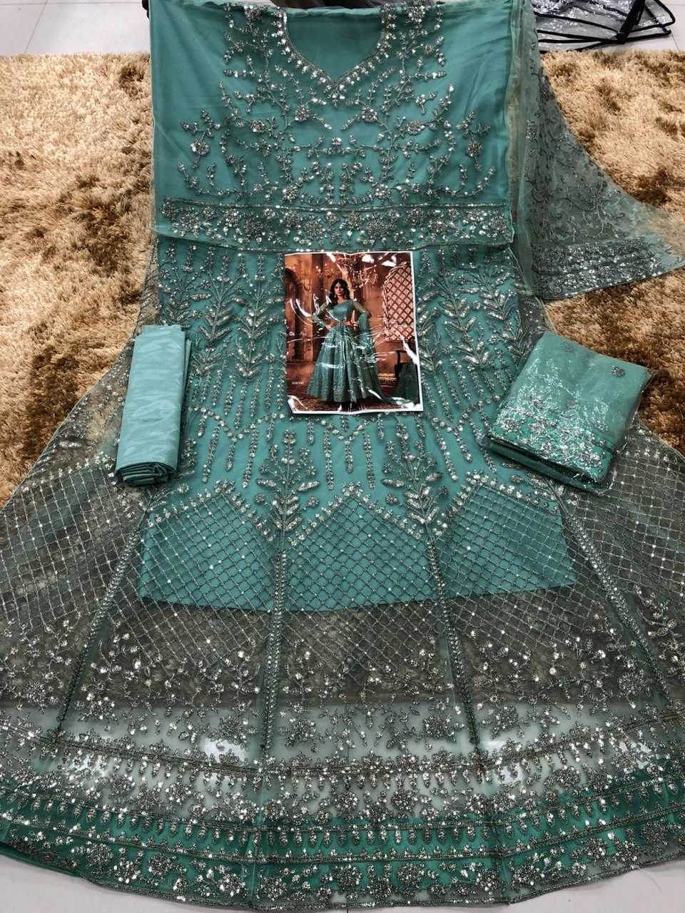 Net Embroidery Sequin Gowns - MYLUXURY LANE ENTERPRISE